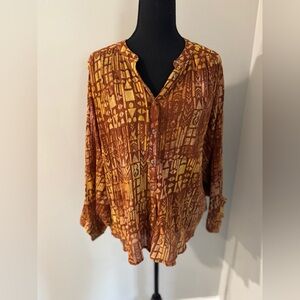 Pilcro Batwing blouse Bohemian hippie  flowy design timeless wardrobe size Med